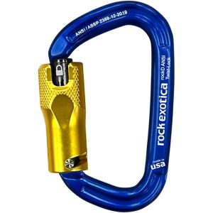 Rock Exotica rockD Aluminum Carabiner - 2-Stage Locking - Blue