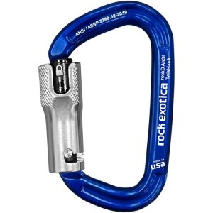 Rock Exotica rockD Aluminum Up-Lock Carabiner - 3-Stage Locking - Blue