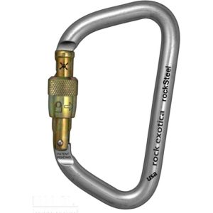 Rock Exotica rockSteel Steel Carabiner - Screw Locking - Bright