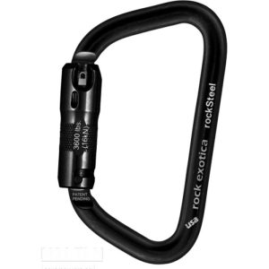 Rock Exotica rockSteel Steel Carabiner - 3-Stage Locking - Black (ANSI)