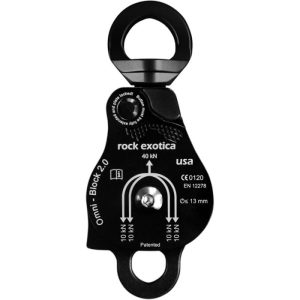 Rock Exotica P53 D-B Omni-Block 2.0" Swivel Double Pulley (Black)