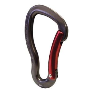 ISC Gator Bent Gate Aluminum Carabiner - Non-Locking - Gray with Red Gate