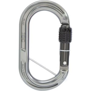 ISC KL121 Oval Aluminum Carabiner with Screw-in Captive Pin - Screw Locking - Gray