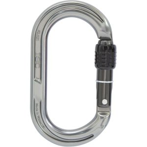 ISC KL121 Oval Aluminum Carabiner - Screw Locking - Gray