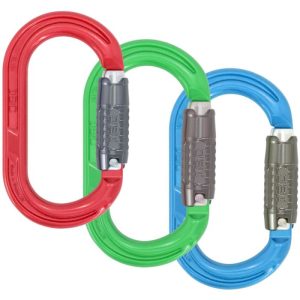 ISC KL121 Oval Aluminum Carabiner - 3-Stage Locking - 3 Pack
