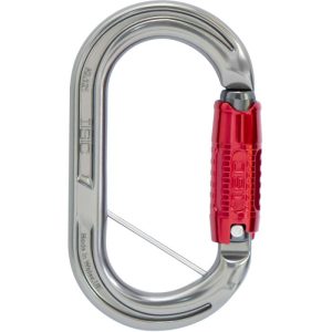 ISC KL121 Oval Aluminum Carabiner with Screw-in Captive Pin - 3-Stage Locking - Gray