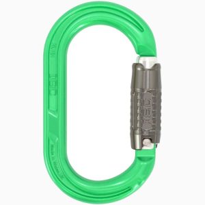 ISC KL121 Oval Aluminum Carabiner - 3-Stage Locking - Green