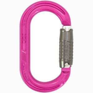 ISC KL121 Oval Aluminum Carabiner - 3-Stage Locking - Pink