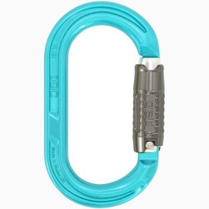 ISC KL121 Oval Aluminum Carabiner - 3-Stage Locking - Turquoise