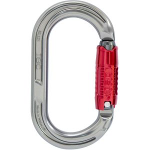 ISC KL121 Oval Aluminum Carabiner with RFID Pocket - 3-Stage Locking - Gray
