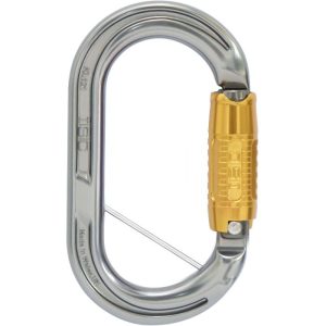 ISC KL121 Oval Aluminum Carabiner with Screw-in Captive Pin - 2-Stage Locking - Gray