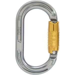 ISC KL121 Oval Aluminum Carabiner with RFID Pocket - 2-Stage Locking - Gray