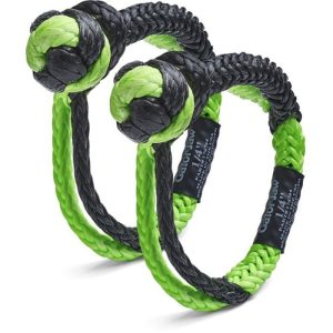 Bubba Rope Mini Gator-Jaw Soft Shackle 1/4" - Black/Green - Pair (2)