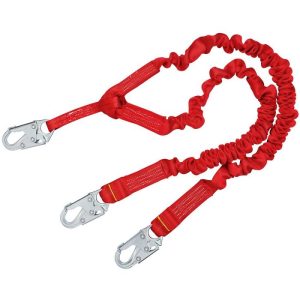 PROTECTA® PRO™ 6' Twin-Leg Stretch Shock Absorbing Lanyard (Steel Snap Hooks)
