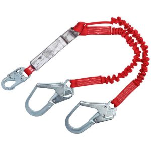 PROTECTA® PRO™ 6' Twin-Leg Shock Absorbing Lanyard (Steel Rebar Hooks)