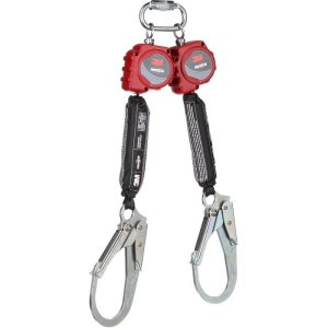 Protecta 6' Web Dual Leg Self Retracting Lifeline with Carabiner and Steel Rebar Hooks
