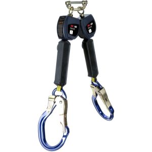 DBI-SALA 3100553 Nano-Lok Dual Leg Self Retracting Lifeline with Aluminum Rebar Hooks, Web 6'