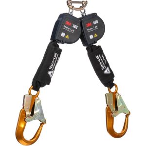 DBI-Sala Nano-Lok Arc Flash Dual Leg Self Retracting Lifeline 8' Web with Aluminum Rebar Hooks