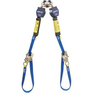 DBI-SALA 3101374 Nano-Lok Dual Leg Self Retracting Lifeline with Tie Back Snap Hooks, Web 9'