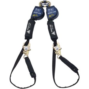 DBI-SALA 3101565 Nano-Lok Arc Flash Dual Leg Self Retracting Lifeline with Tie Back Snap Hooks, Web 11'
