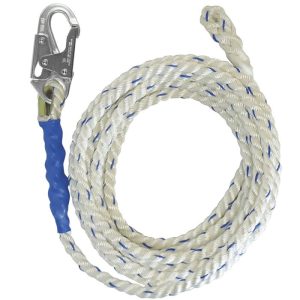 Falltech Vertical Lifeline 5/8" x 50' with Snap Hook & Back Splice