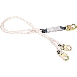 French Creek 6' Twin-Leg Rope Shock Absorbing Lanyard (Steel Snap Hooks)
