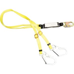French Creek 6' Twin-Leg Adjustable Shock Absorbing Lanyard (Small Steel Rebar Hooks)
