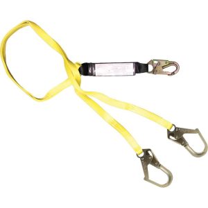 French Creek 6' Twin-Leg Shock Absorbing Lanyard (Small Steel Rebar Hooks)