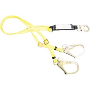 French Creek 6' Twin-Leg Adjustable Shock Absorbing Lanyard (Steel Rebar Hooks)