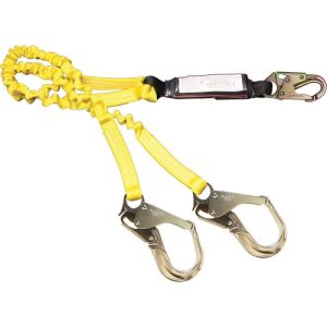 French Creek 6' Twin-Leg Elastic Shock Absorbing Lanyard (Aluminum Rebar Hooks)