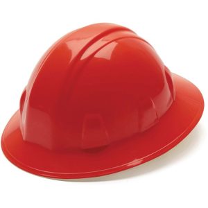 Pyramex SL Series Full Brim Hard Hat with Ratchet Suspension - Red