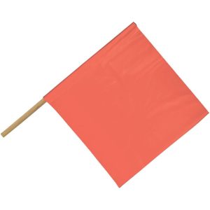 18" Orange Solid Vinyl Safety Flag with 24" Dowel