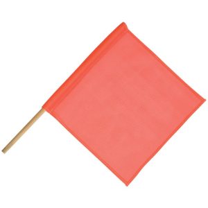 18" Orange Vinyl Mesh Safety Flag with 24" Dowel