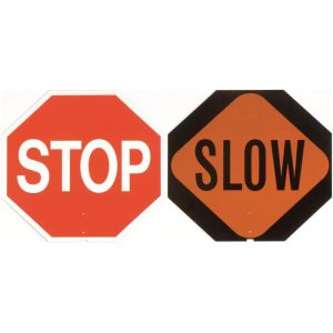24" Reflective Aluminum Stop / Slow Paddle Sign