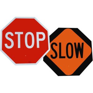 24" Reflective Aluminum Stop / Slow Paddle Sign without Handle (Engineer Grade)