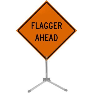 36" Roll-up Traffic Safety Sign - "Flagger" (Orange Solid Vinyl)