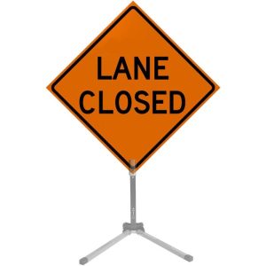 36" Roll-up Traffic Safety Sign - "Lane Closed" (Orange Solid Vinyl)