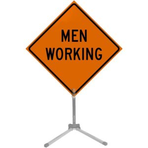36" Roll-up Traffic Safety Sign - "Men Working" (Orange Reflective Vinyl)