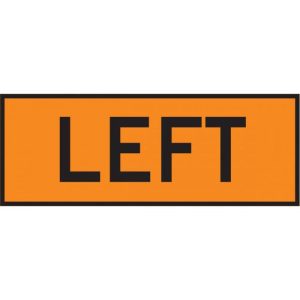 6" x 16" Roll-Up Sign Overlay - "Left" (Orange Solid Vinyl)