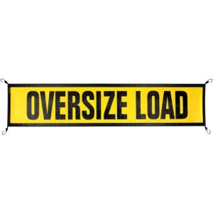 18" x 84" EZ Hook Mesh "Oversize Load" Sign with Integrated Bungee Cords