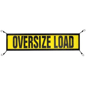 14" x 60" EZ Hook Mesh "Oversize Load" Escort Sign with Integrated Bungee Cords