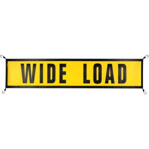 18" x 84" EZ Hook Mesh "Wide Load" Sign with Integrated Bungee Cords