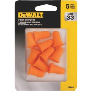 DEWALT Uncorded NRR 33 Earplugs - 5 Pairs