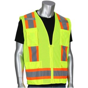 PIP® ANSI Class 2 Mesh Surveyors Safety Vest - Hi-Viz Yellow - 2XL