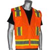 PIP® ANSI Class 2 Solid Front / Mesh Back Surveyors Safety Vest - Hi-Viz Orange - Large