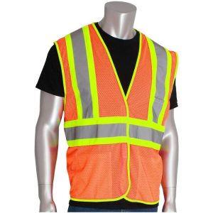 PIP® ANSI Class 2 Mesh Safety Vest - Hi-Viz Orange - 5XL
