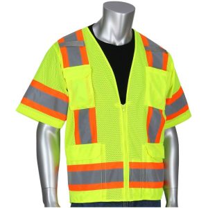 PIP® ANSI Class 3 Mesh Surveyors Safety Vest - Hi-Viz Yellow - 3XL