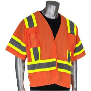 PIP® ANSI Class 3 Breakaway Mesh Safety Vest - Hi-Viz Orange - Medium
