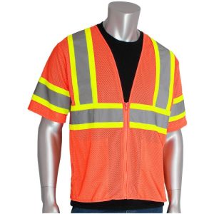 PIP ANSI Class 3 FR Mesh Safety Vest Hi-Viz Orange (Two Tone) - 5XL