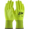 G-Tek Seamless Polyester Gloves with Polyurethane Coated Flat Grip - Large (Hi-Viz Yellow)